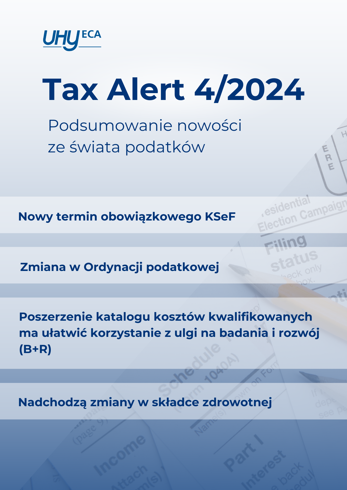 Tax Alert 04/2024 UHY ECA Podsumowanie nowości ze świata podatków