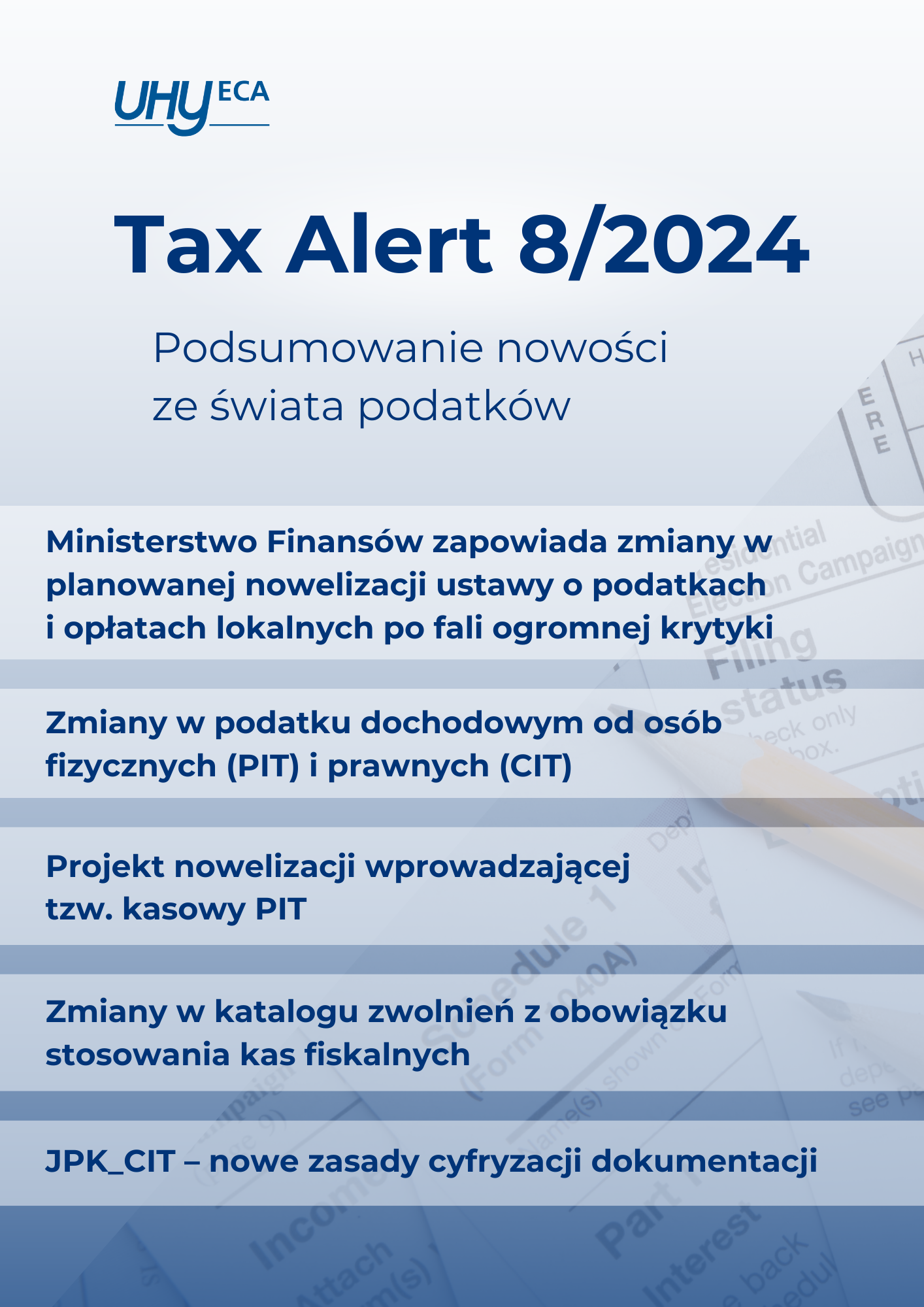 Tax Alert 8/2024 - Podsumowanie nowości ze świata podatków